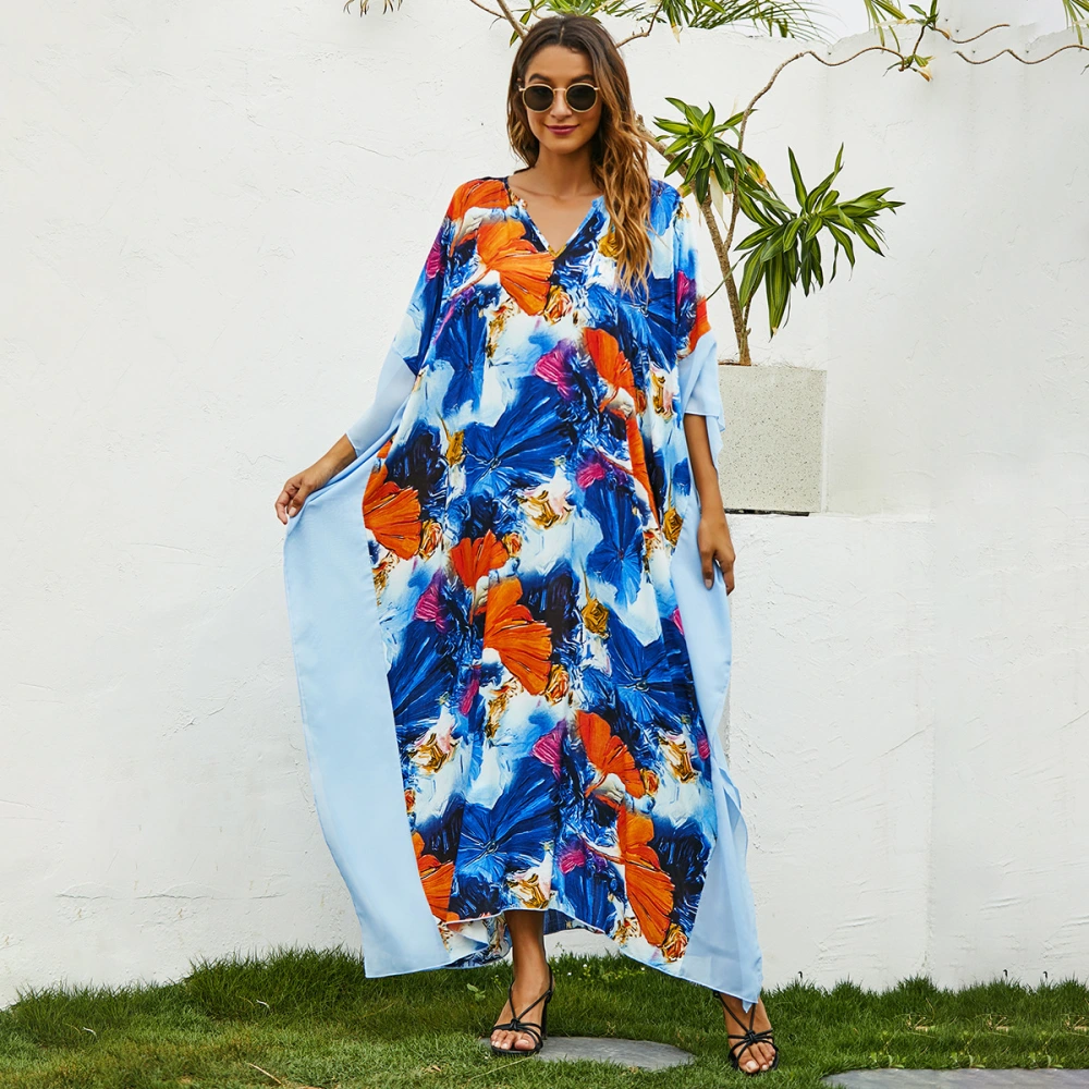 European And American Holiday Print Long Skirt