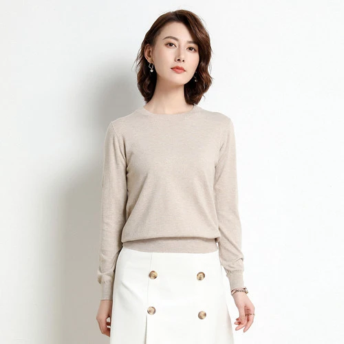 Loose And Versatile Round Neck Wool Base Sweater
