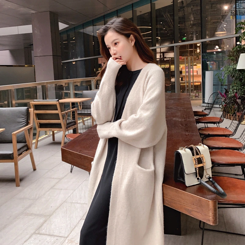 Solid Color V-neck Knitted Cardigan For Women