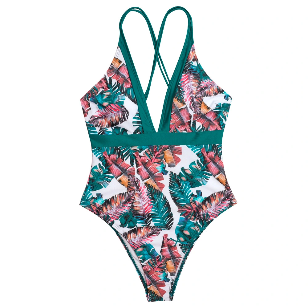 Back One-piece Bikini Deep V Swimsuit
