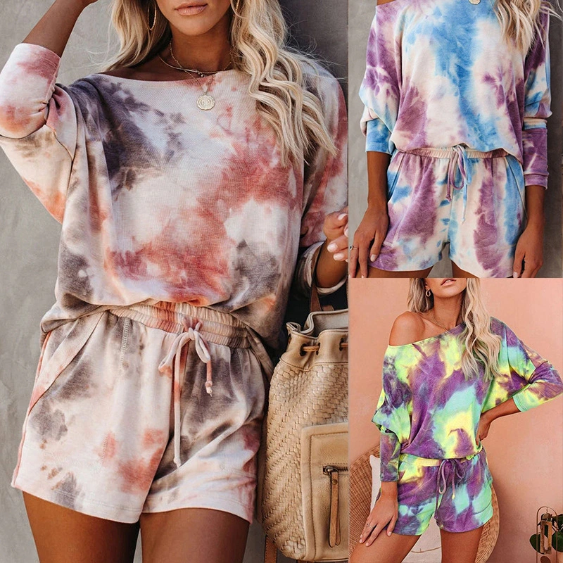 Summer Loose Print Home Wear Casual Suit