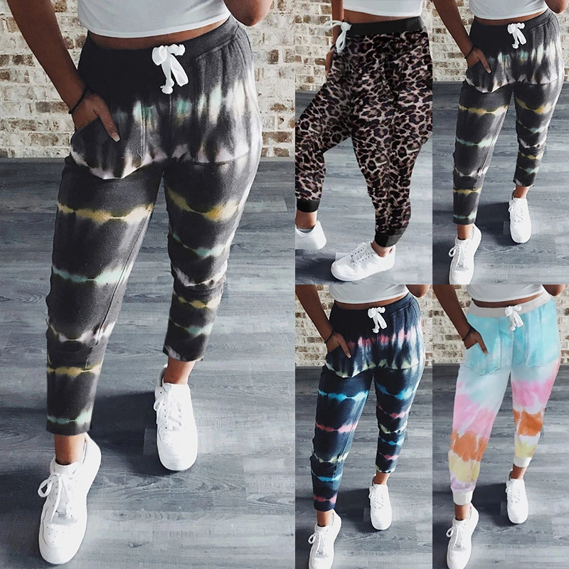 Tie-Dye Printed Sports Casual Pants