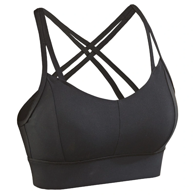 Integrated Fixed Cup Shockproof Sports Bra Back Buckle Easy