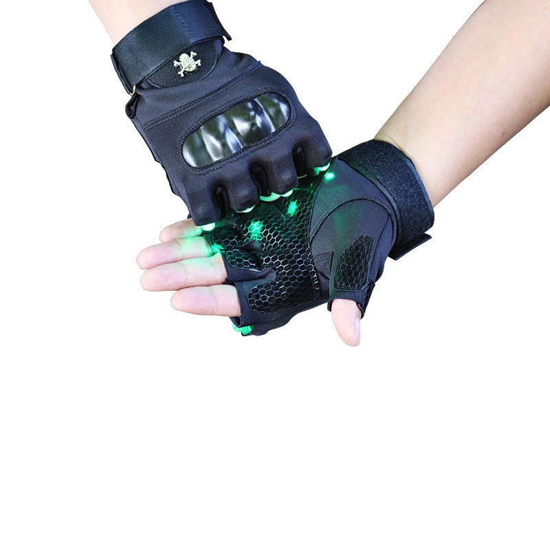LED Gloves Fingerless Riding Breathable