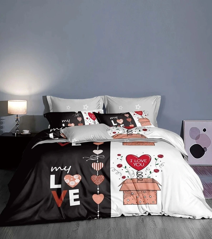 Big Slab Flower Printing And Dyeing Bed Linen Four-piece Bedding