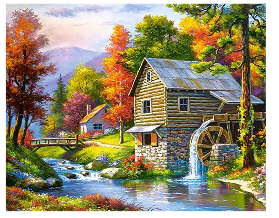 Diamond Painting Landscape Full Square Diamond Cross Stitch Embroidery