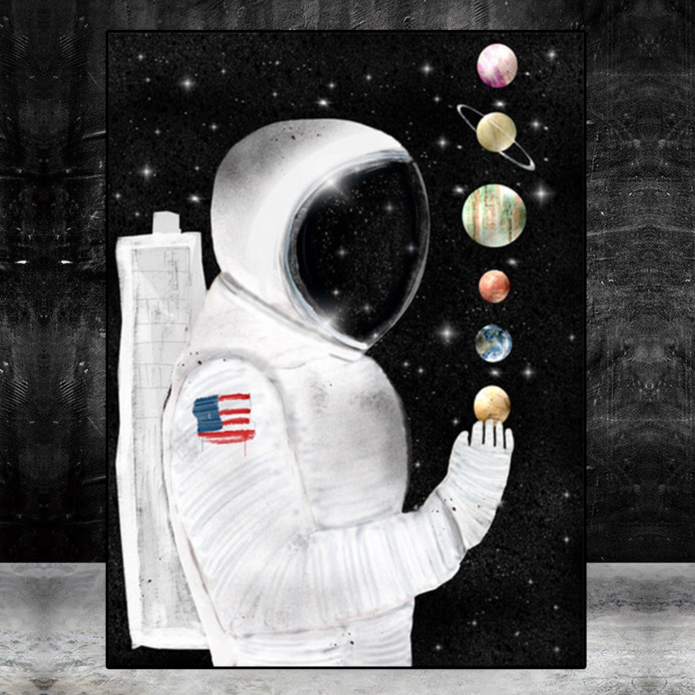 Astronaut Space Dream Stars Oil Painting Canvas Painting Poster