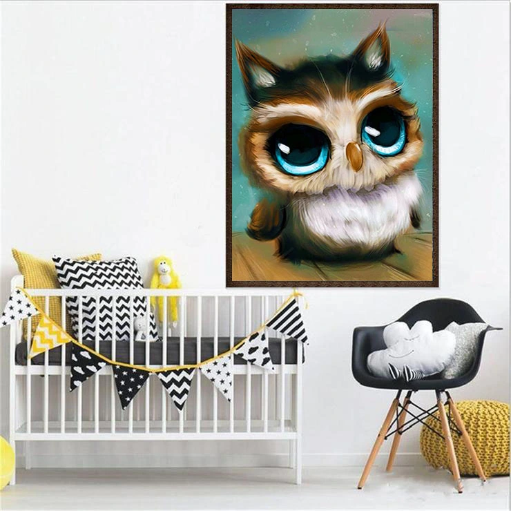 Owl And Baby Theme Diamond Painting Full 5D Embroidery