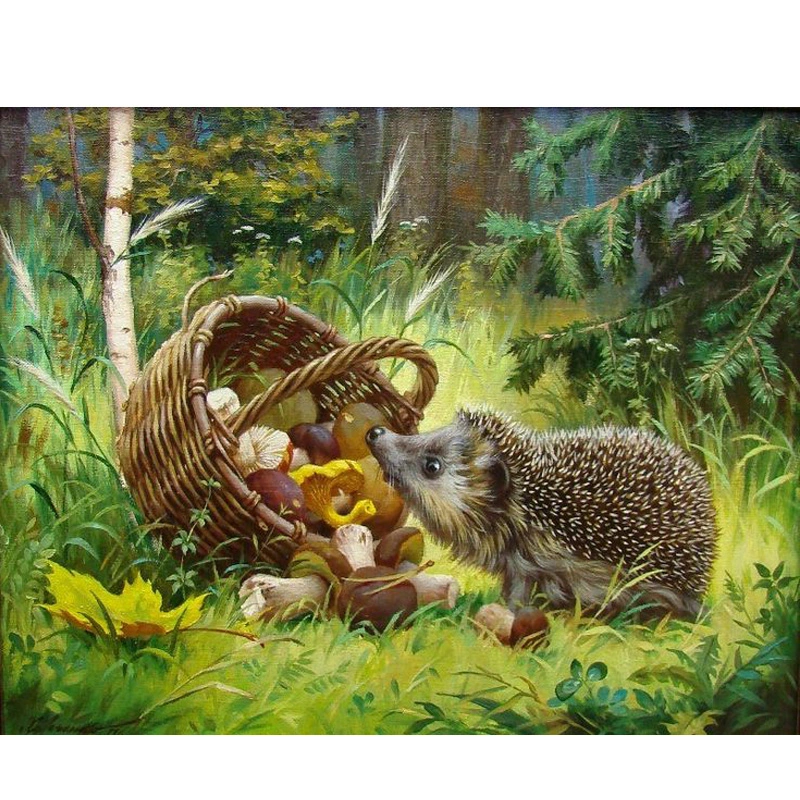 Diamond Painting Cartoon Hedgehog Theme, Full 5D Embroidery