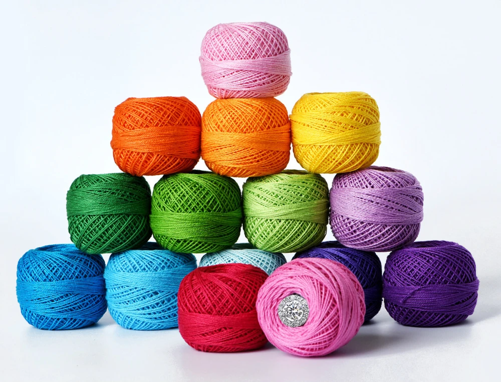 Factory Direct Sale No. 8 Lace Thread A Pack Of 15 Colors Mercerized Cotton Crochet Thread Soft