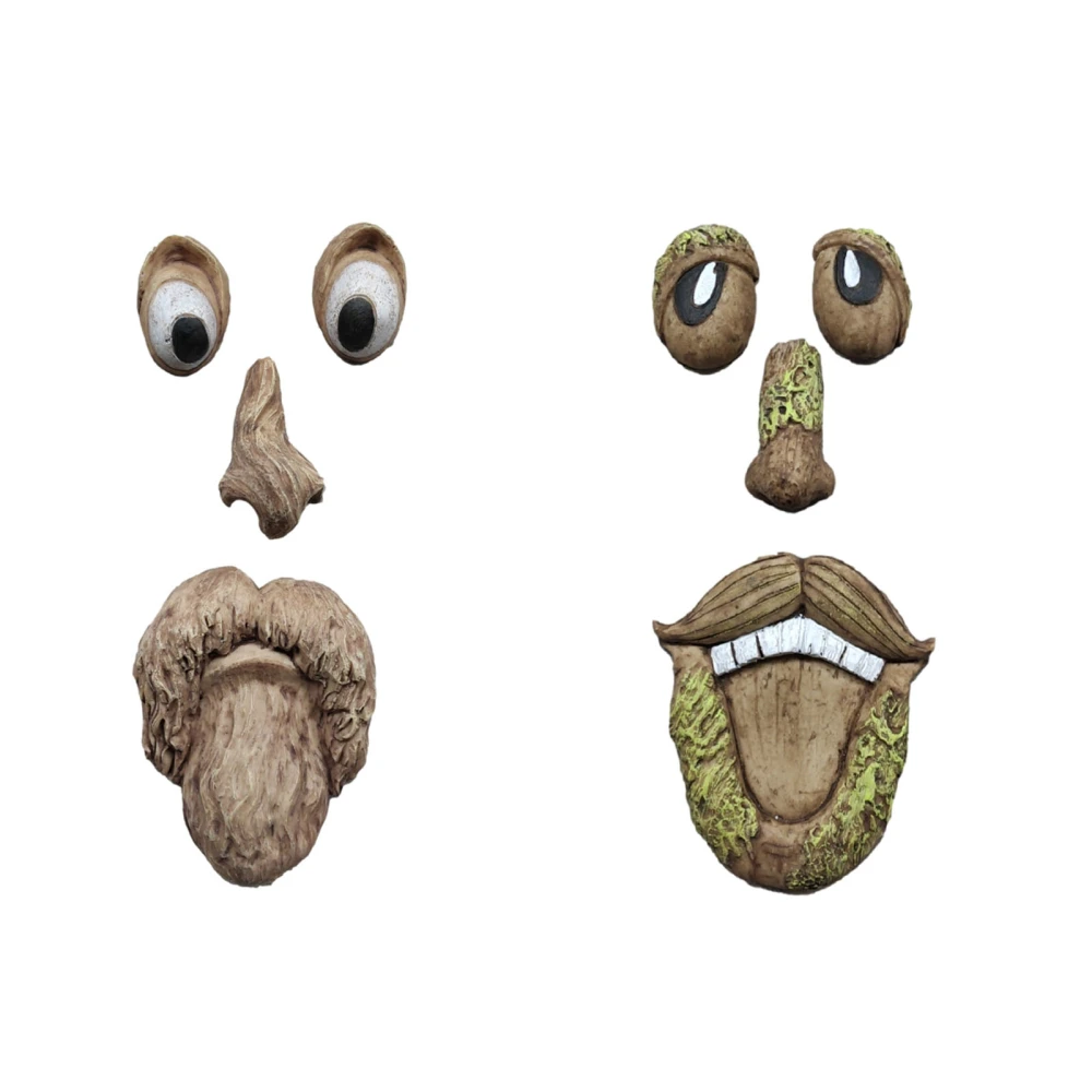 Easter Resin Crafts Bark Face Tree Facial Features Ornaments Outdoor Creative Decorations