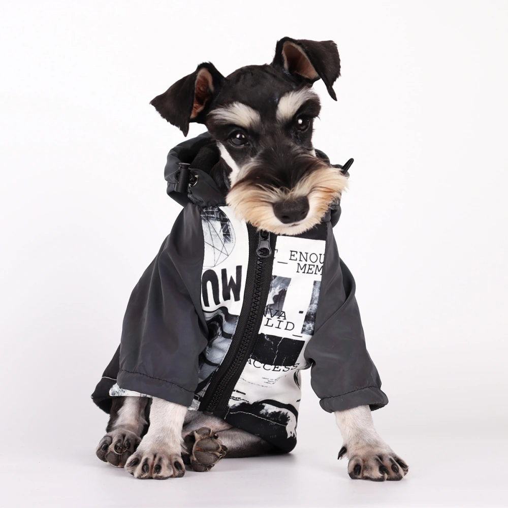 Dog Poker Jacket Reflective Raincoat Pet Cotton Clothes Warm Fashion Trendy