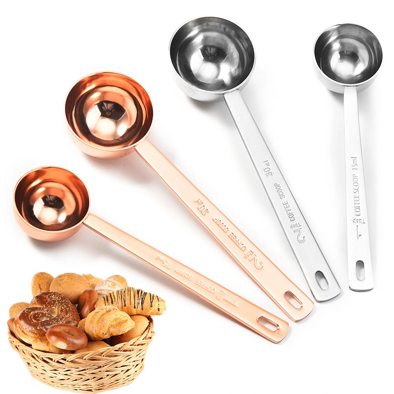 Stainless Steel Coffee Measuring Spoon Milk Powder Milk Tea Fruit Powder Baking Spoon Scale