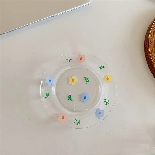 Little Flower Cutlery Set Glass Cup Glass Bowl Glass Plate Feng Shui Cup Cute Cup