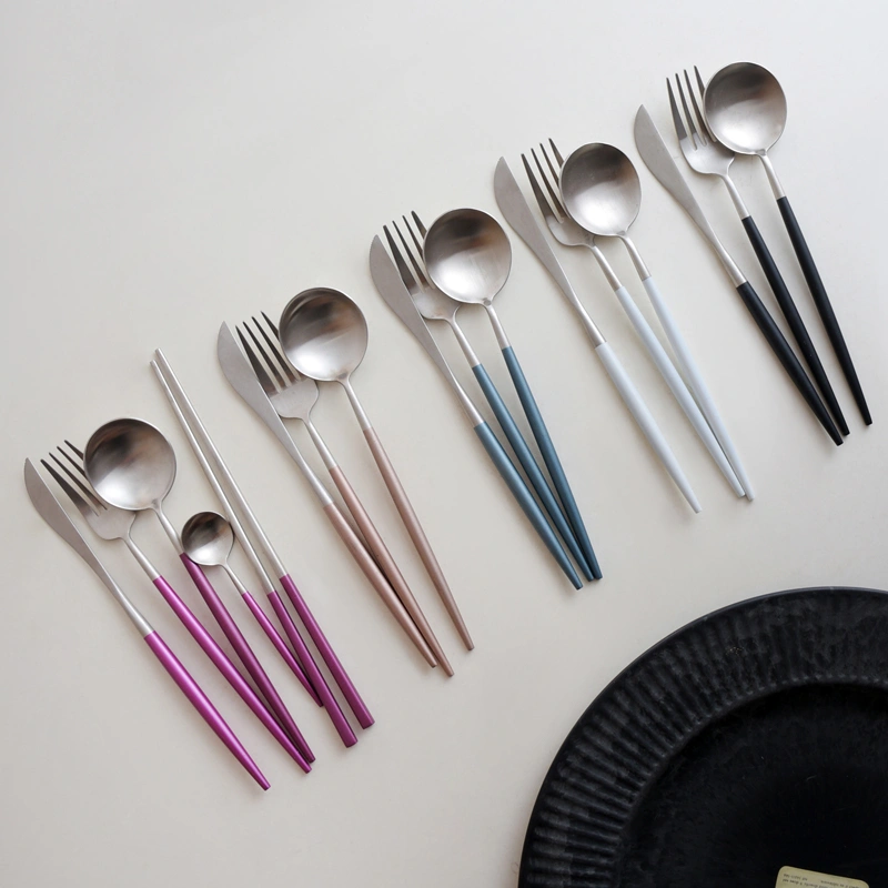 Cutlery Handle Silver Black Silver Two-piece Three-piece Set