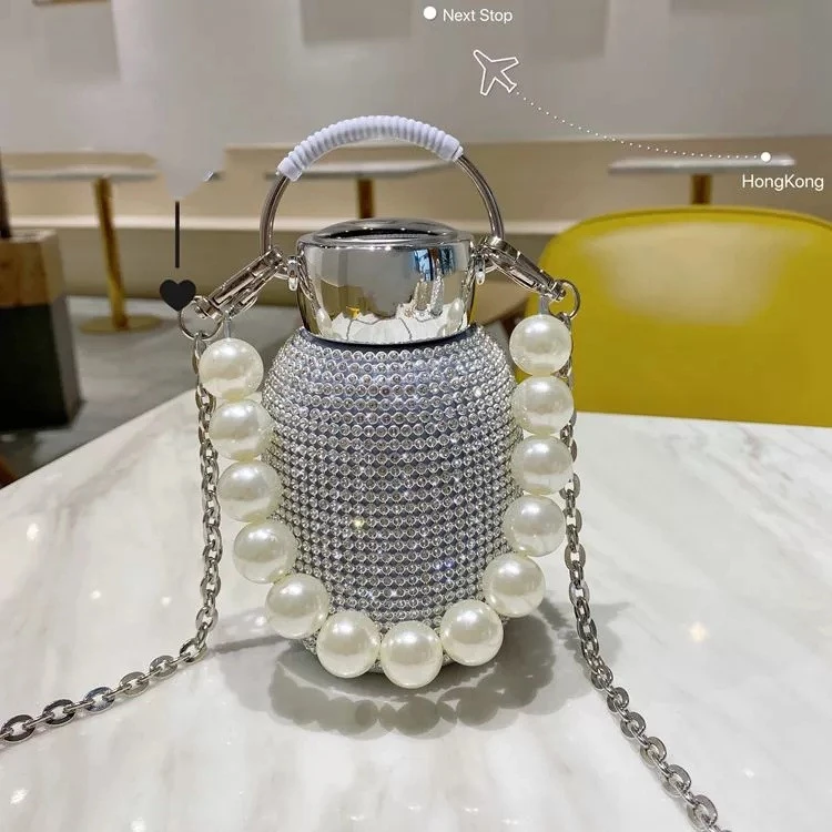 Diamond-studded Pot-bellied Mug And Pearl Hand-held  Mug