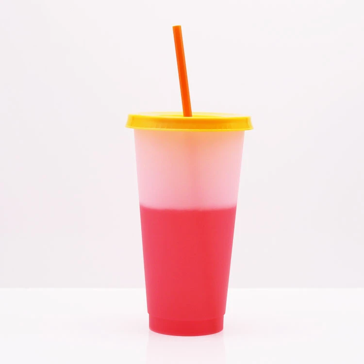 Creative Straw Cup PP Temperature Sensitive Plastic