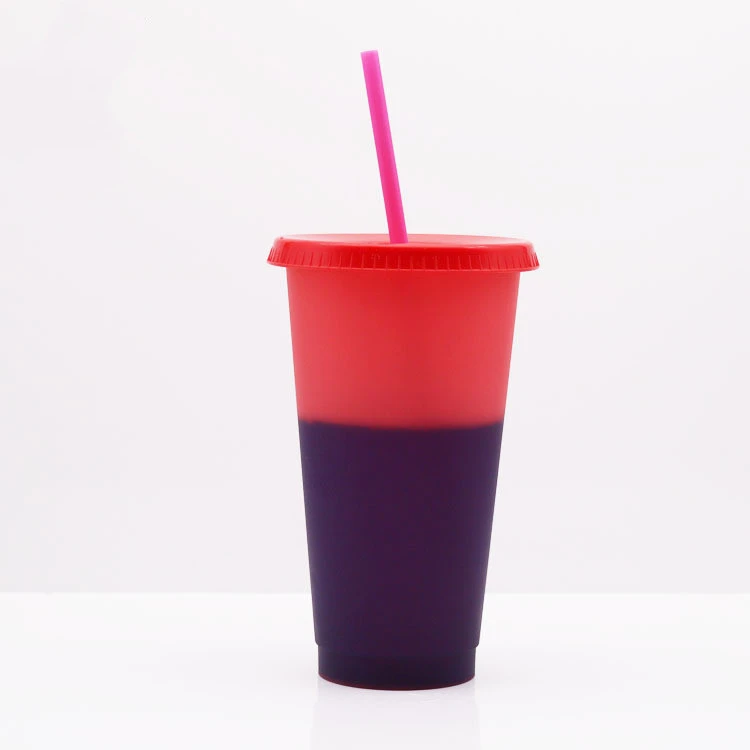 Creative Straw Cup PP Temperature Sensitive Plastic