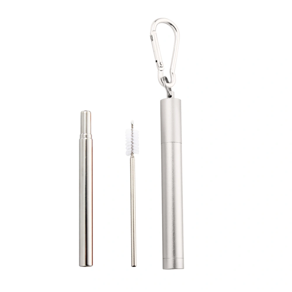 Stainless Steel Metal Telescopic Straw Travel Carabiner