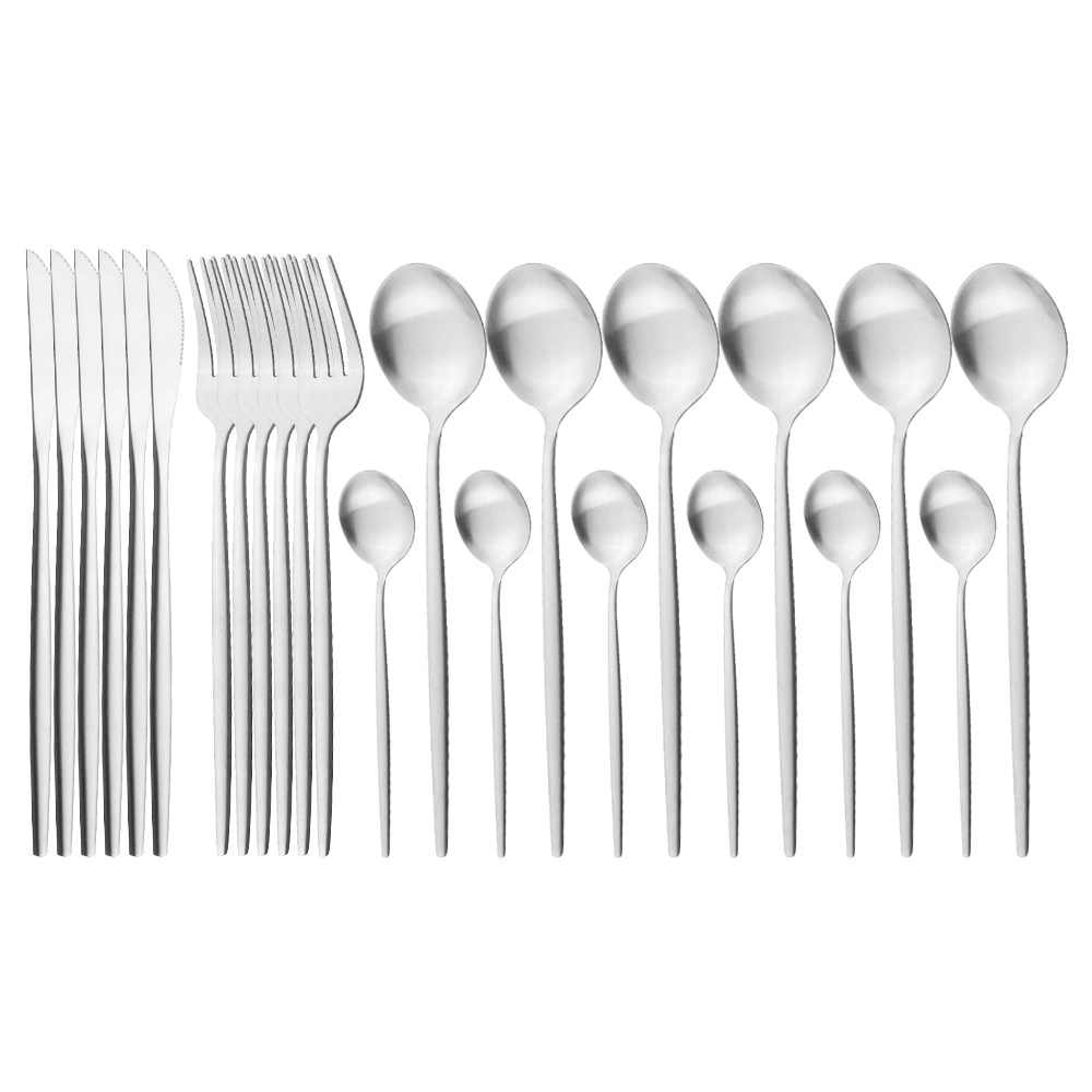 Matte Portuguese Stainless Steel Cutlery Spoon Western Steak Cutlery Dessert Spoon Fork