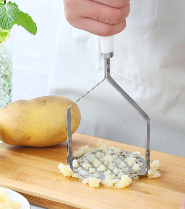 Kitchen Stainless Steel Potato Masher, Sweet Potato Masher, Garlic Press