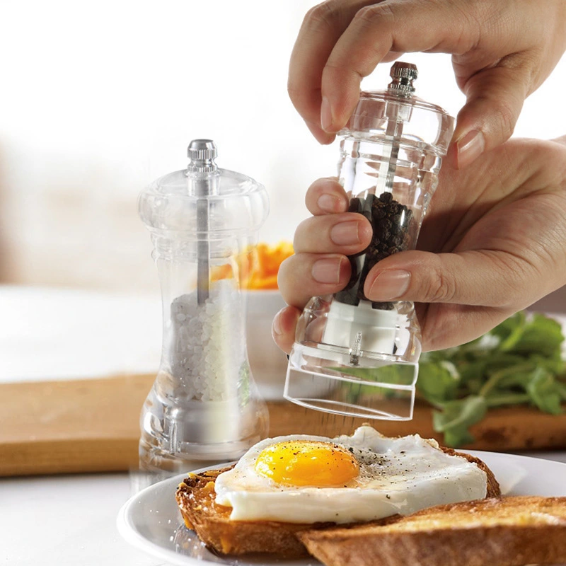 Acrylic Grinder Transparent Manual Pepper Grinder Ceramic Core Multi-purpose Seasoning Bottle