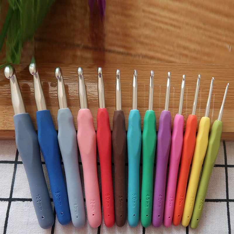 Soft Handle Metal Crochet Tool Set Diy Knitting Bag Sweater Needle