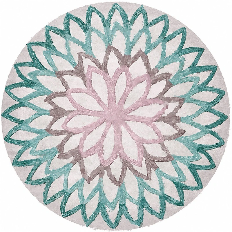 Abstract Geometric Circular Floor Mats, Living Room Bedroom Decoration