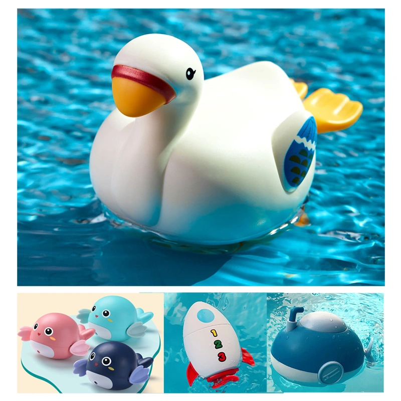 Baby Bath Toys Cute Cartoon Goose Dolphin Swimming Wind-up Clockwork Infant Children Water Toys Gifts Kids Showering Toys