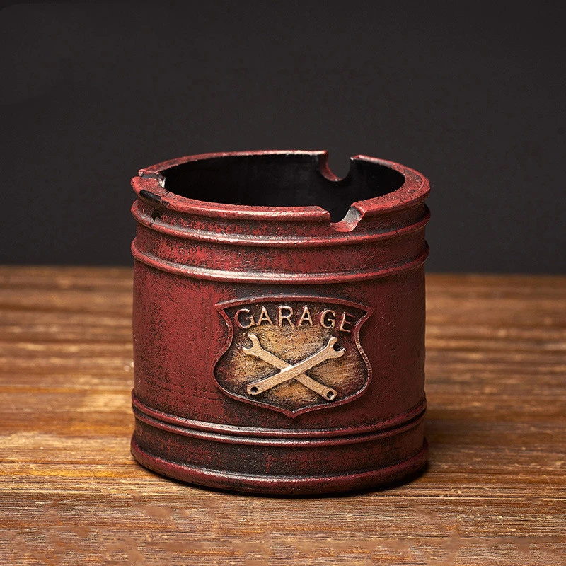 Resin Ashtray With Lid Industrial Style Personalized Decorative Ashtray Ornaments