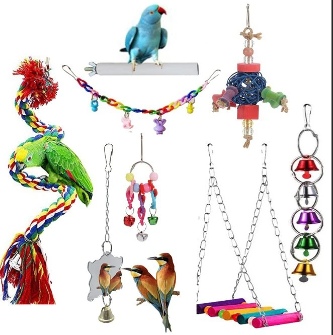 Parrot Chewing Toy Bird Toy Swing Suspension Bridge Stand Bar