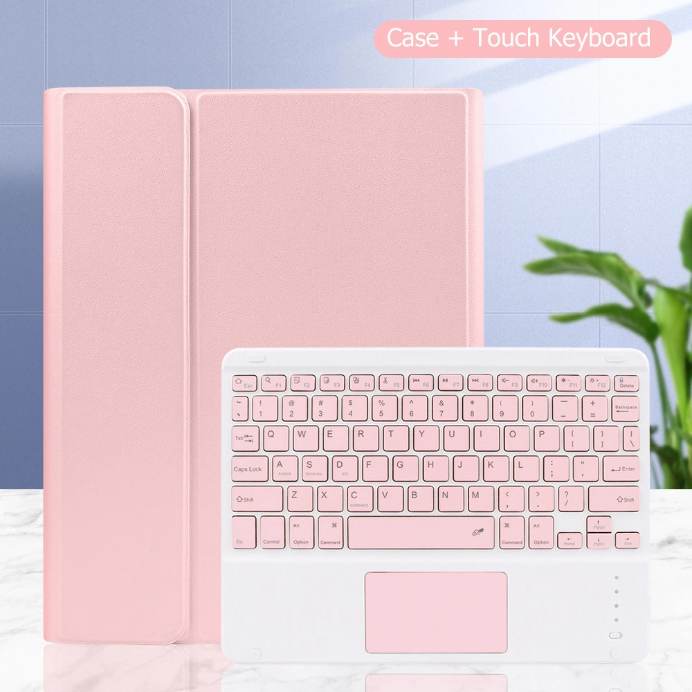 Touch Bluetooth Keyboard Protective Cover Candy Pen Slot Leather Case