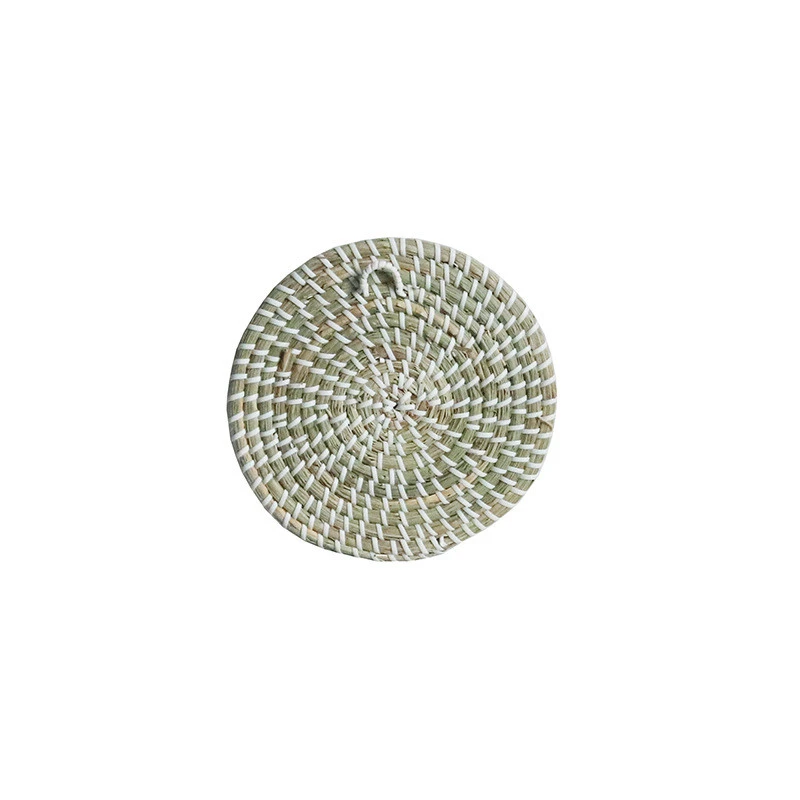 Straw Decorative Hanging Tray, Seaweed Woven Wall Decoration Pendant