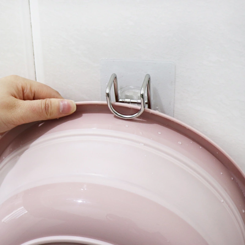 Kitchen Wall Hanging Washbasin Hook Toilet Punch-free Storage Rack