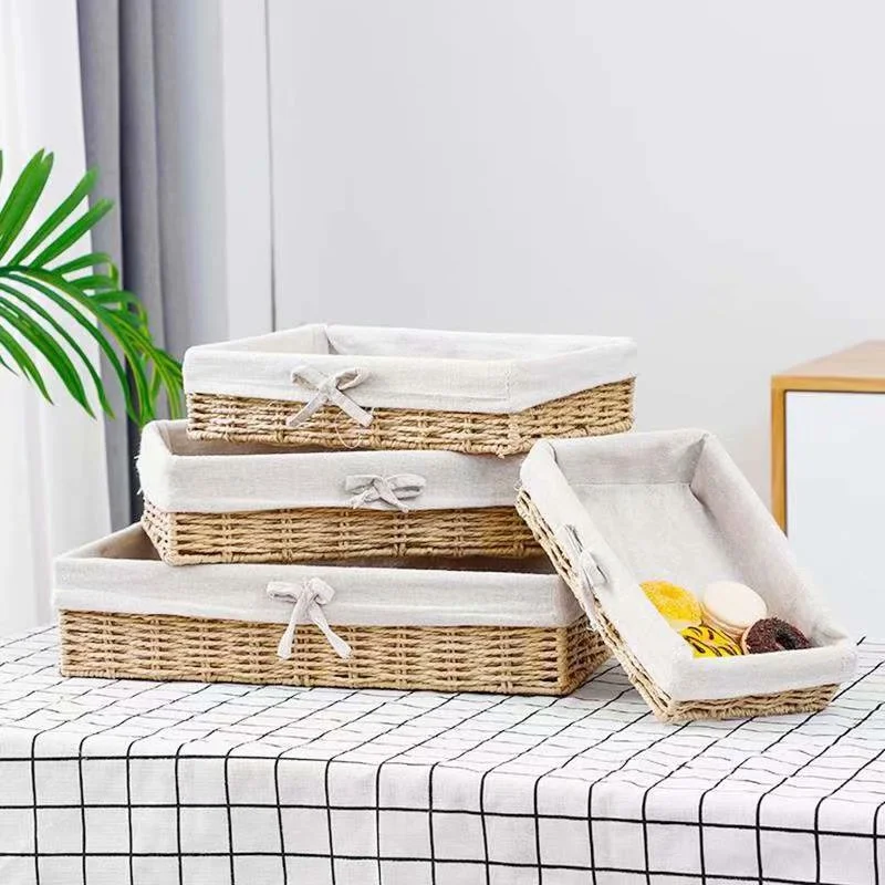 Straw Storage Basket Toy Snack Sundries Storage Box