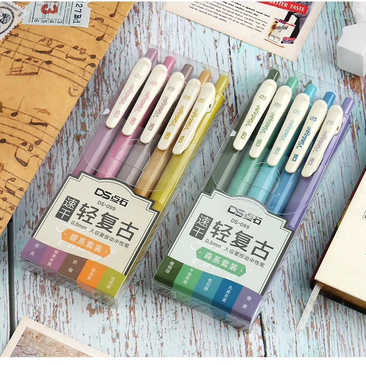 Retro Color Gel Pen Set Office Student