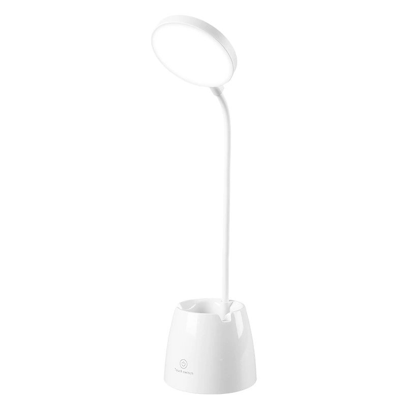 LED Table Lamp With Phone Pen Holder Touch Dimming Flexo Desk