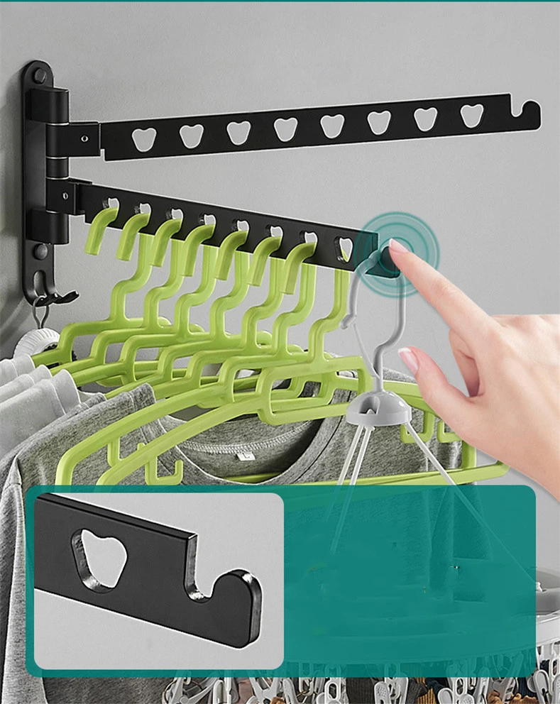 Punch-free Hanger Storage Rack Finishing Rack Space Aluminum Balcony Clothes Hanger