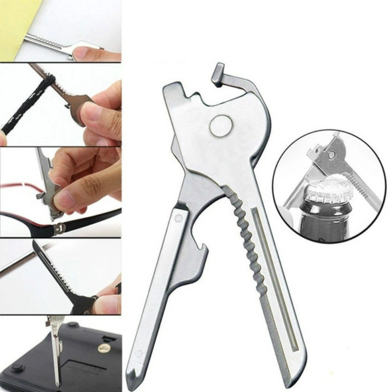 Multipurpose Keychain Key Survive Pocket Opener Shape Mini Multi Gear Utility Tech Tool Ring Screwdriver