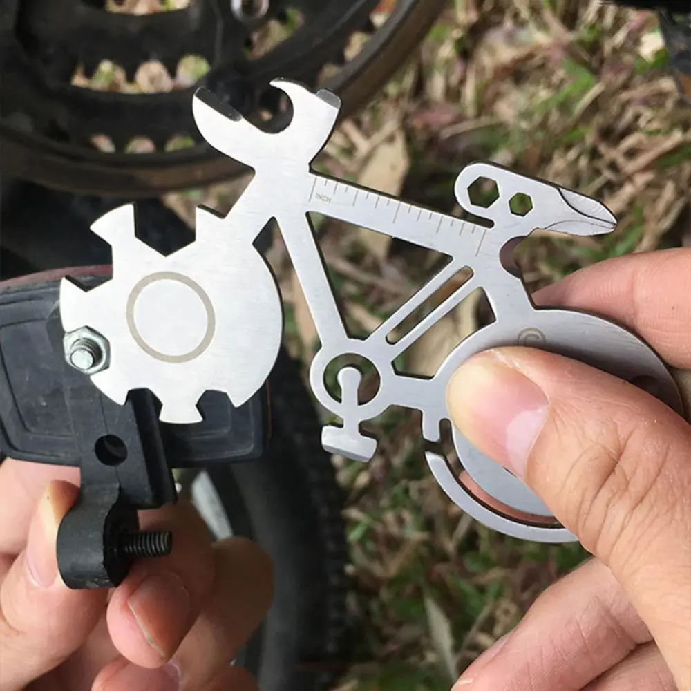 Bike Tool Card Cycling Shaped Repair Tools Multi-purpose Bicycle Repair Wrench With Opener And Keyhole