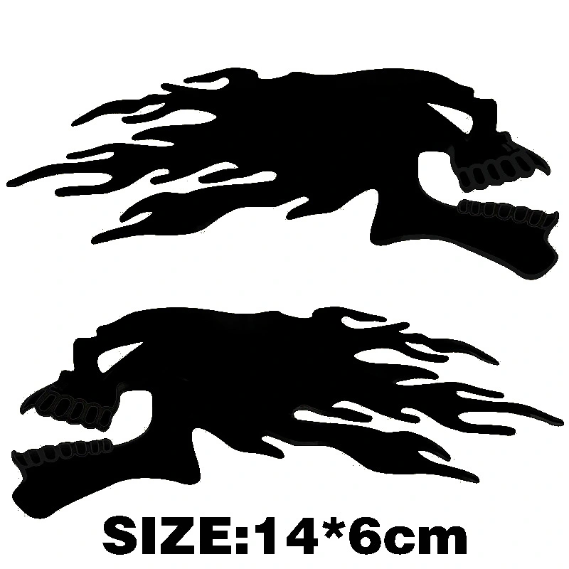 3D Flame Skull Decal Soft Sticker