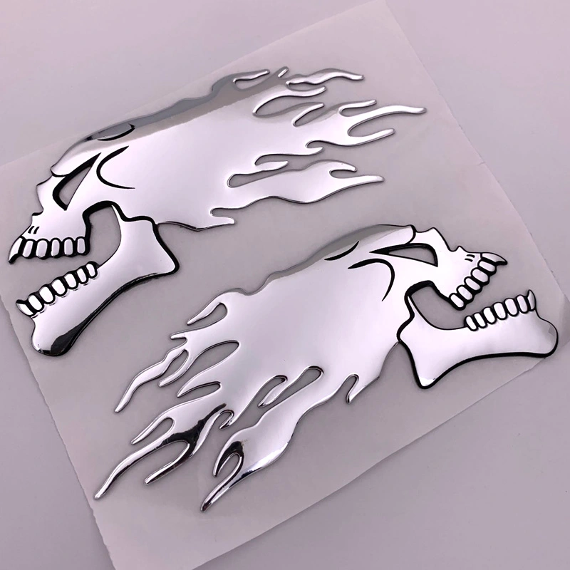 3D Flame Skull Decal Soft Sticker