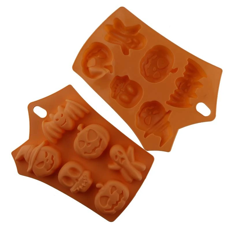 Silicone Cake Mould 6 Hole Halloween Ghost Festival Doll Pumpkin Skull