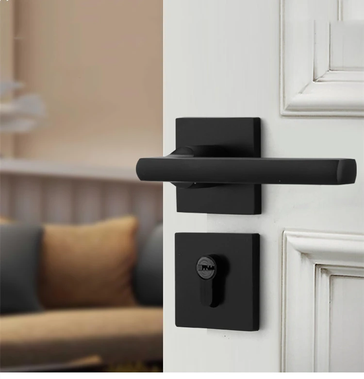 American Black Bathroom Solid Wood Door Handle