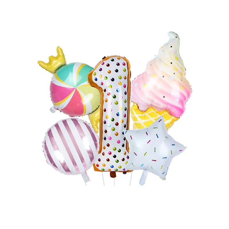 Donut Party Kit Paper Cups Plate Napkins Ice Cream Balloon