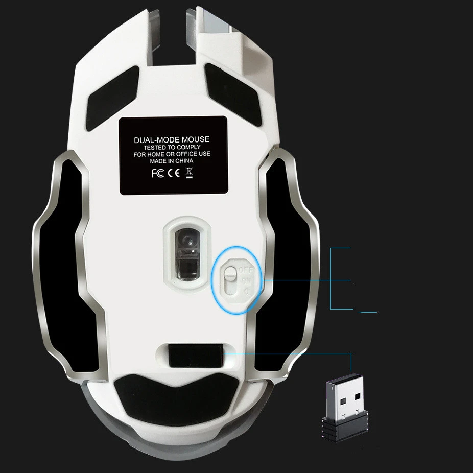 Wireless Gaming Mouse Luminous Mute Rechargeable Wired Office Mouse