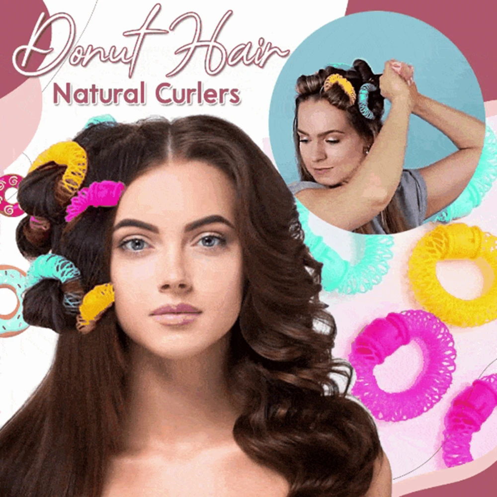 Donut Hair Rollers Magic Sticks Hair Natural Curlers Circle Spiral Plastic DIY Hair Styling Curly