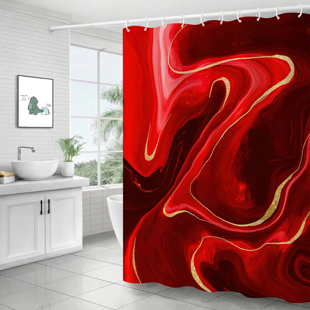 Marble Shower Curtain Digital Punch-free Printing