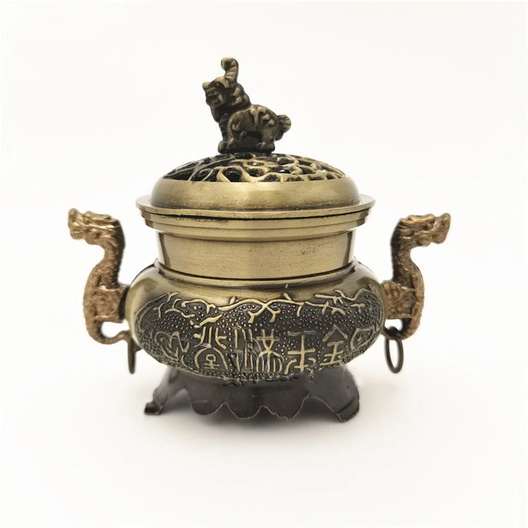 Antique Alloy Sandalwood Stove With Lid