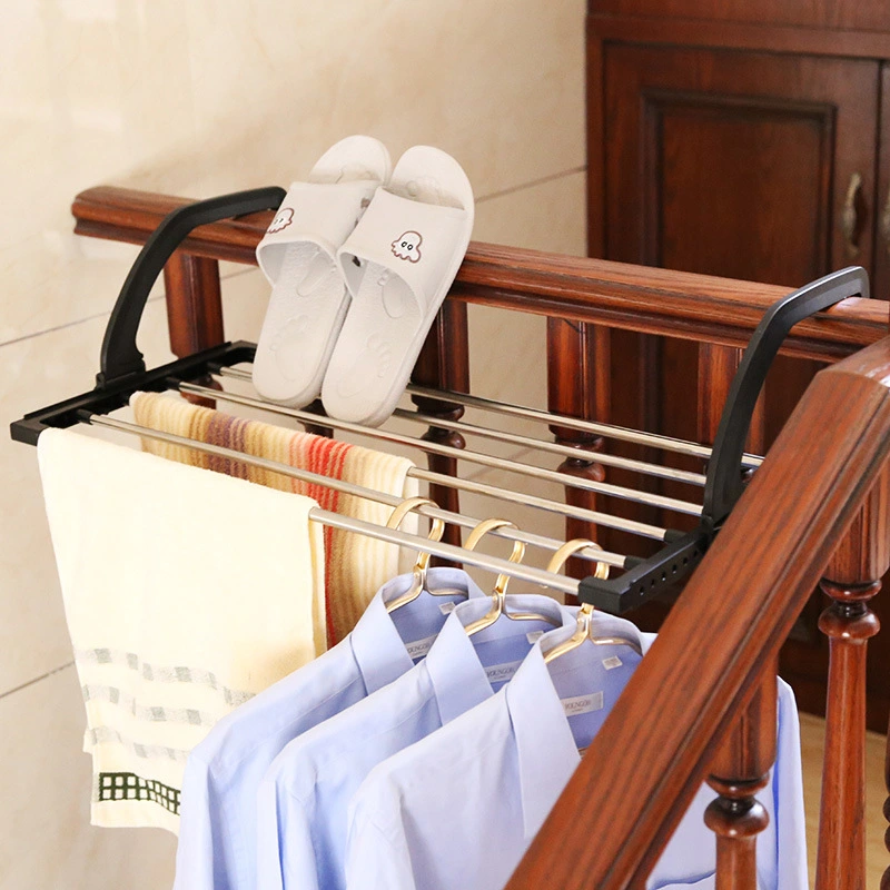 Stainless Steel Balcony Drying Rack Shoe Rack Portable Window Frame Hanger